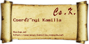 Cserényi Kamilla névjegykártya